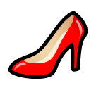 Bagaimana High-Heeled Shoe emoji terlihat di Softbank.