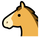 Bagaimana Horse Face emoji terlihat di Softbank.