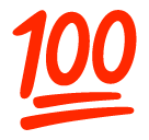 How Hundred Points emoji looks on Softbank.