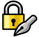 How Locked with Pen emoji looks on Softbank.