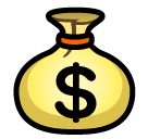 How Money Bag emoji looks on Softbank.