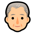 Bagaimana Old Man emoji terlihat di Softbank.