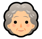 How Old Woman emoji looks on Softbank.