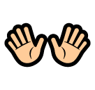 Bagaimana Open Hands emoji terlihat di Softbank.