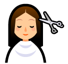 A quoi ressemblent les emoji Personne qui se fait couper les cheveux sur Softbank.