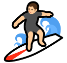 A quoi ressemblent les emoji Personne faisant du surf sur Softbank.