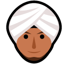 A quoi ressemblent les emoji Personne en turban sur Softbank.