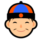 A quoi ressemblent les emoji Homme avec casquette chinoise sur Softbank.