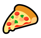 Bagaimana emoji Piza kelihatan di Softbank.