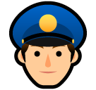 Bagaimana Police Officer emoji terlihat di Softbank.