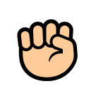 How Raised Fist emoji looks on Softbank.