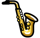 Bagaimana Saxophone emoji terlihat di Softbank.