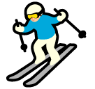 A quoi ressemblent les emoji Ski sur Softbank.