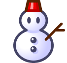 Bagaimana Snowman Without Snow emoji terlihat di Softbank.