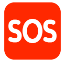 How SOS Button emoji looks on Softbank.