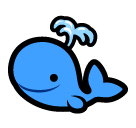 Hoe Spuitende walvis emoji eruit ziet op Softbank.