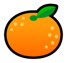 Bagaimana Tangerine emoji terlihat di Softbank.