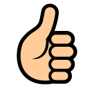 Bagaimana Thumbs Up emoji terlihat di Softbank.