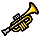 Bagaimana Trumpet emoji terlihat di Softbank.