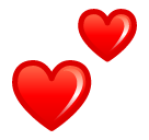 Bagaimana Two Hearts emoji terlihat di Softbank.