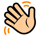 How Waving Hand emoji looks on Softbank.