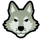 Bagaimana Wolf emoji terlihat di Softbank.