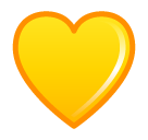 Bagaimana Yellow Heart emoji terlihat di Softbank.