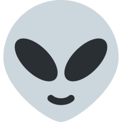 Bagaimana Alien emoji terlihat di Twitter.