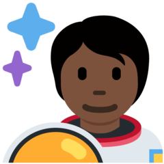 Hur Astronaut: mörk hy emoji ser ut på Twitter.