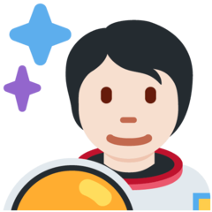 Hoe Astronaut: lichte huidskleur emoji eruit ziet op Twitter.