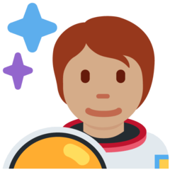 Como o emoji do Astronauta: pele morena é exibido no Twitter.