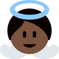 How Baby Angel: Dark Skin Tone emoji looks on Twitter.