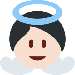 Bagaimana emoji Pari-pari bayi: ton kulit cerah kelihatan di Twitter.