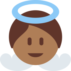 How Baby Angel: Medium-Dark Skin Tone emoji looks on Twitter.