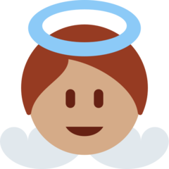 Cómo se ve el emoji Bebé ángel: tono de piel medio en Twitter.