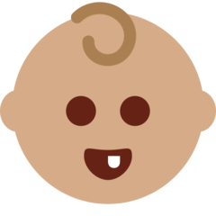 How Baby: Medium Skin Tone emoji looks on Twitter.