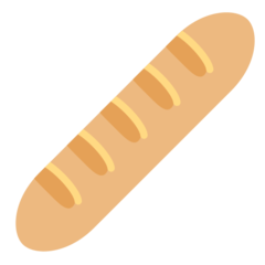 How Baguette Bread emoji looks on Twitter.