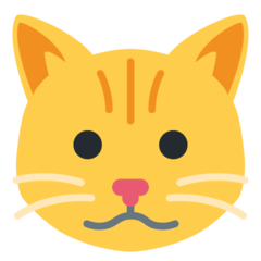 Bagaimana Wajah kucing emoji terlihat di Twitter.