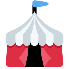 How Circus Tent emoji looks on Twitter.