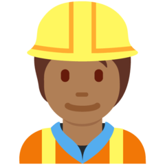 How Construction Worker: Medium-Dark Skin Tone emoji looks on Twitter.