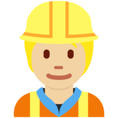 How Construction Worker: Medium-Light Skin Tone emoji looks on Twitter.