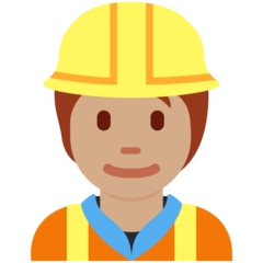 How Construction Worker: Medium Skin Tone emoji looks on Twitter.