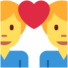 Como o emoji do Casal apaixonado: homem e homem é exibido no Twitter.