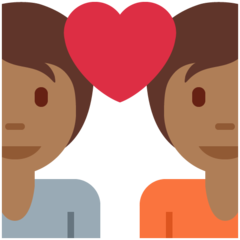 How Couple with Heart: Medium-Dark Skin Tone emoji looks on Twitter.