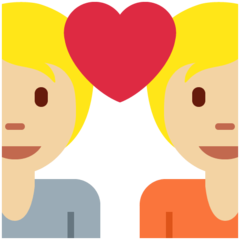 How Couple with Heart: Medium-Light Skin Tone emoji looks on Twitter.