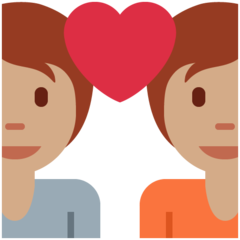 Come Coppia con cuore: carnagione olivastra emoji appare su Twitter.