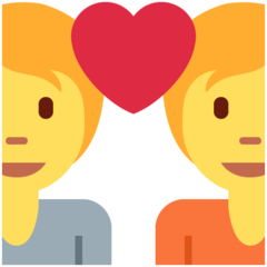 Como o emoji do Casal apaixonado é exibido no Twitter.