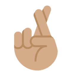 How Crossed Fingers: Medium Skin Tone emoji looks on Twitter.