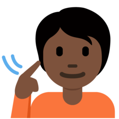 How Deaf Person: Dark Skin Tone emoji looks on Twitter.