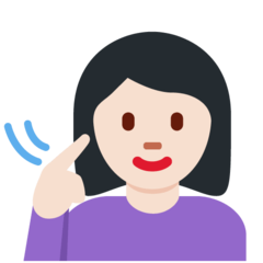 A quoi ressemblent les emoji Femme sourde: peau claire sur Twitter.